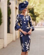 Load image into Gallery viewer, Couture Club - Navy Brocade Dress
