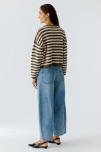 Load image into Gallery viewer, Oui - Khaki / Rose Stripe Jumper

