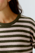Load image into Gallery viewer, Oui - Khaki / Rose Stripe Jumper
