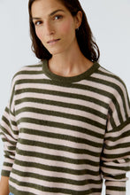 Load image into Gallery viewer, Oui - Khaki / Rose Stripe Jumper

