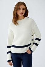 Load image into Gallery viewer, Oui - Winter White Jumper with Stripe
