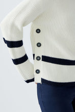 Load image into Gallery viewer, Oui - Winter White Jumper with Stripe

