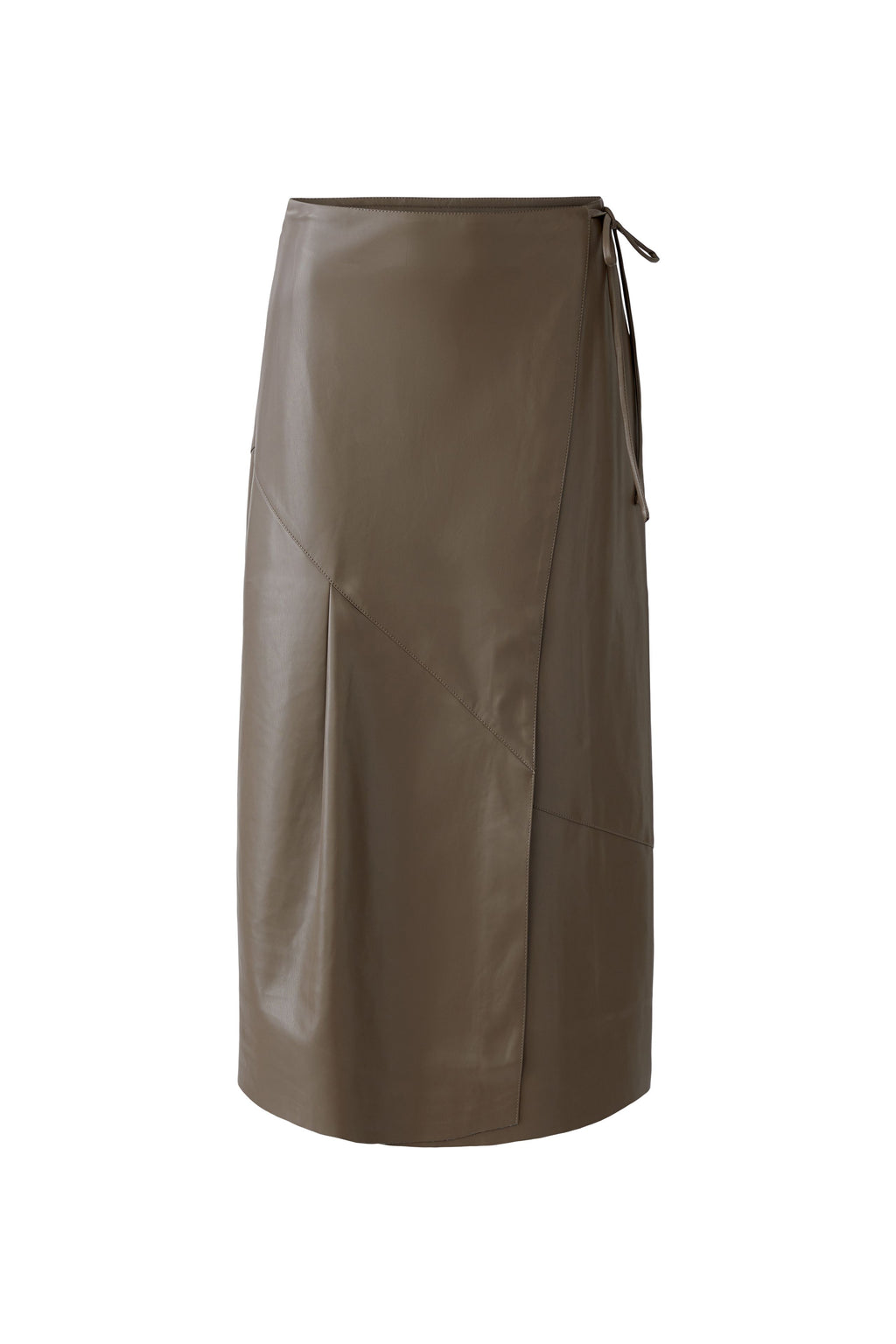 Oui - Faux Leather Wrap Skirt