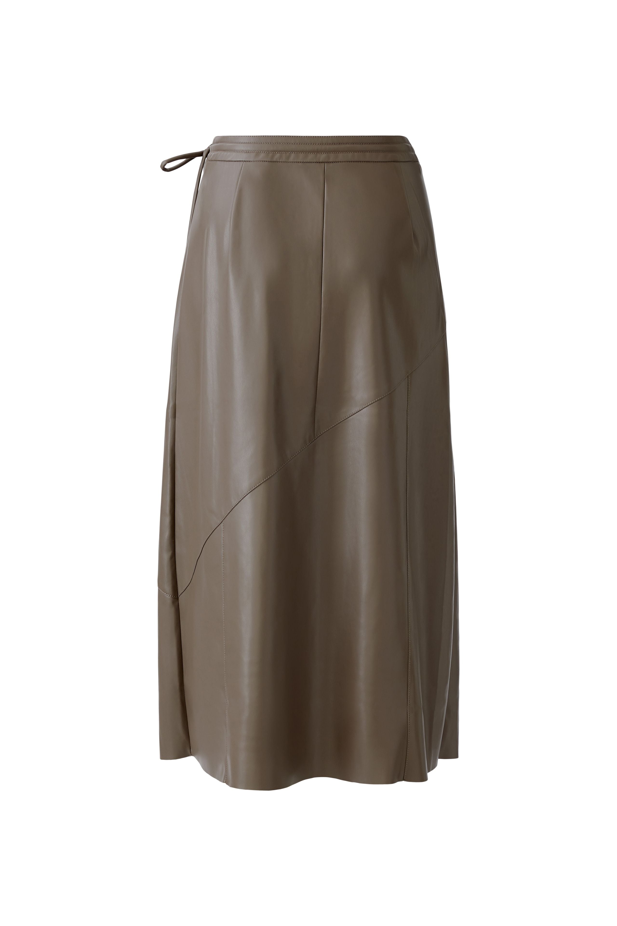 Oui - Faux Leather Wrap Skirt