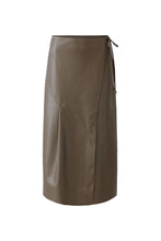 Load image into Gallery viewer, Oui - Faux Leather Wrap Skirt
