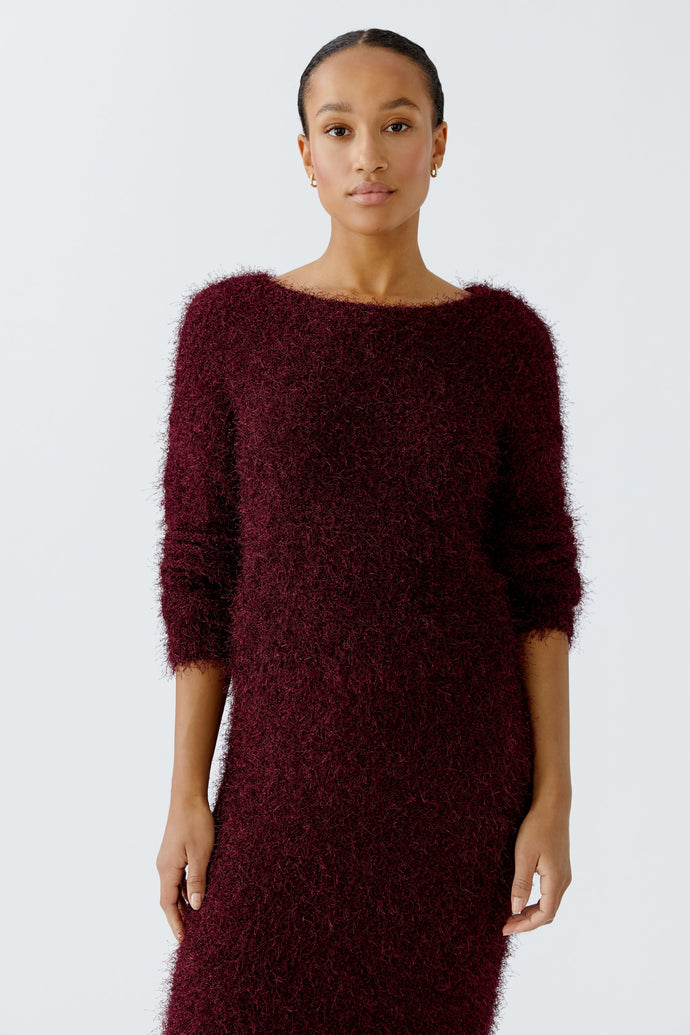 Oui - Berry Red Fluffy Jumper