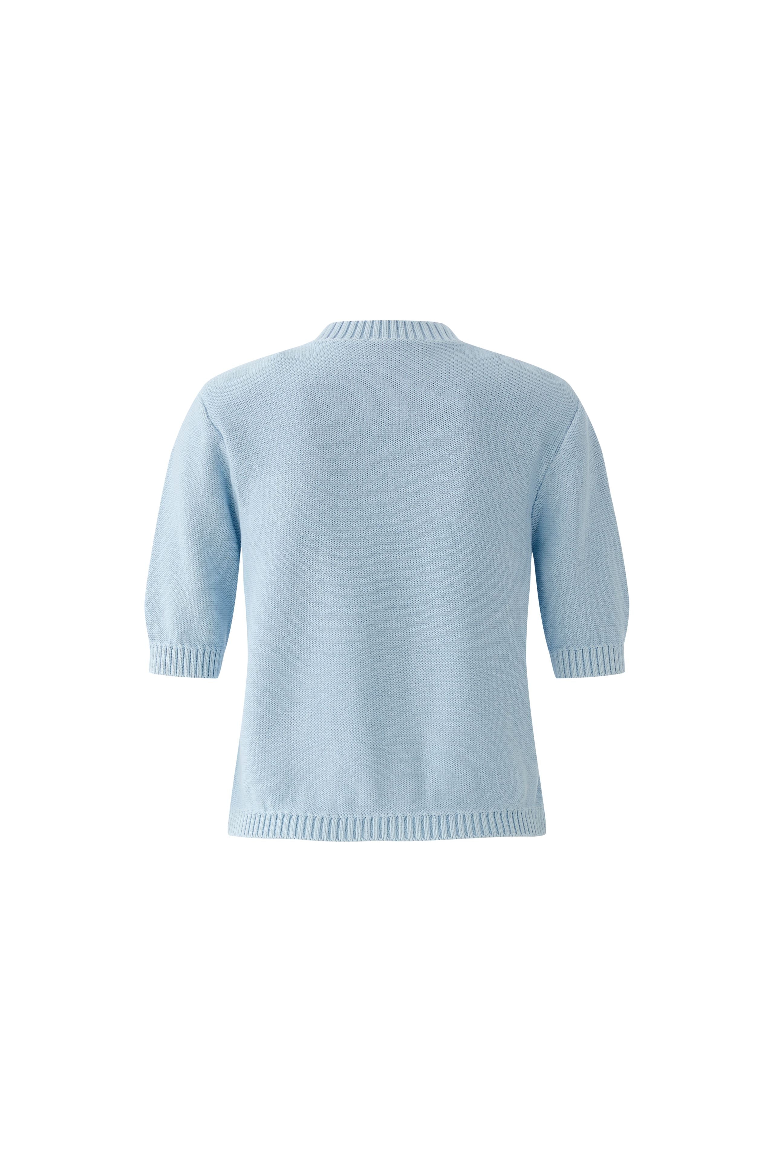 Oui 96613 Celestrial Blue Chunky Knit Fitted Cardigan