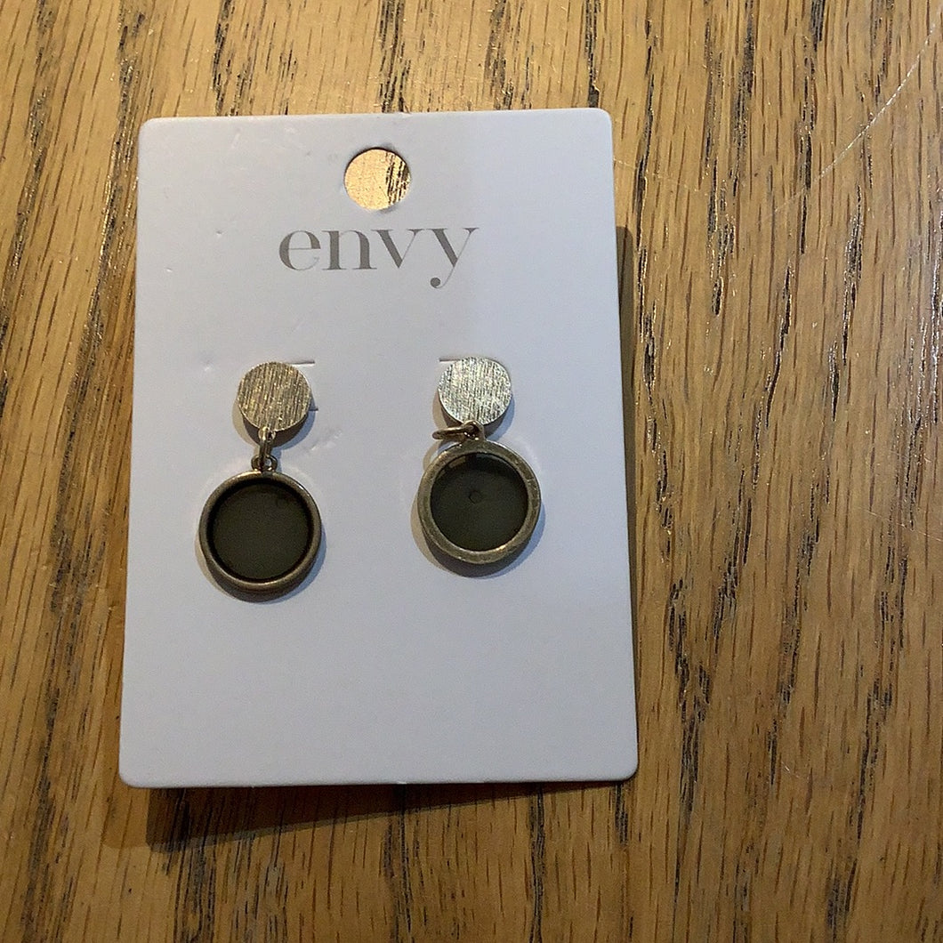 Envy - Olive Disc Earrings
