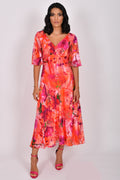Allison 6160 Silk Printed Empire Line Chiffon Maxi Dress