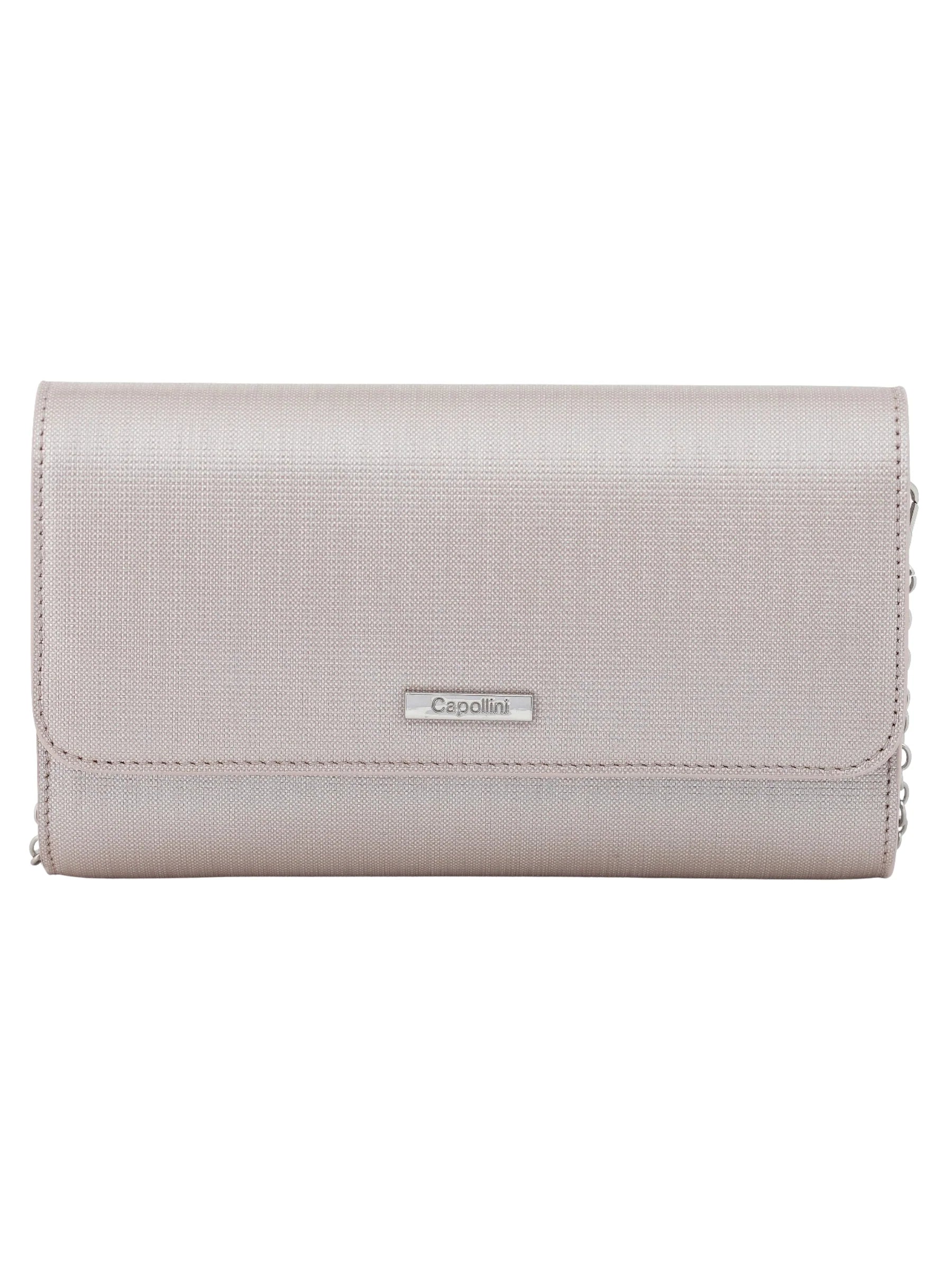 Capollini  Nebuck Leather Clutch bag With Chain