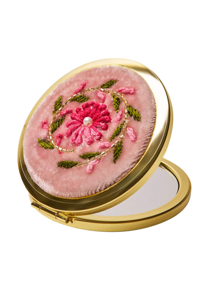 Powder - Embroidered Compact Mirror