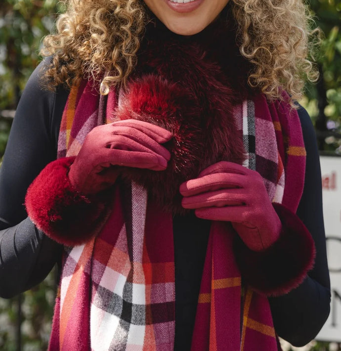 Park Lane - Faux Fur Trim Gloves