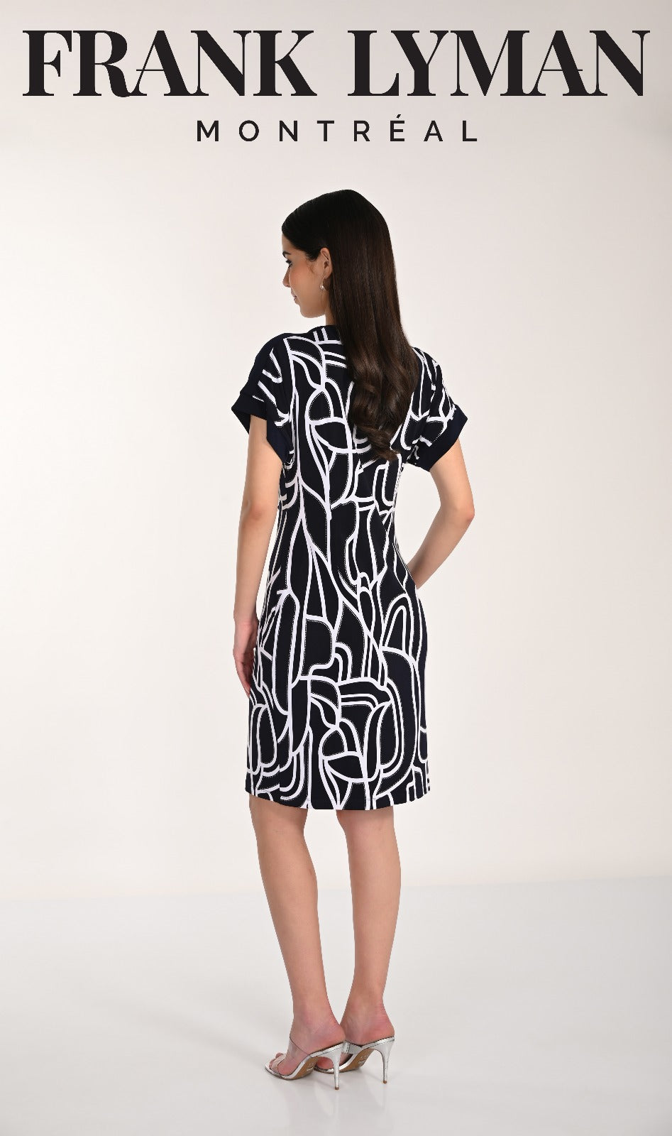 Frank Lyman 26616 Navy/White Printed Dress