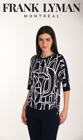 Frank Lyman 166114 Navy/White Printed Top
