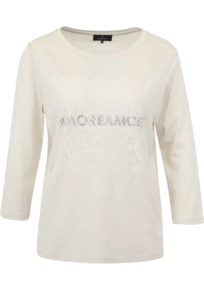 Monari - Off White Lace T-Shirt