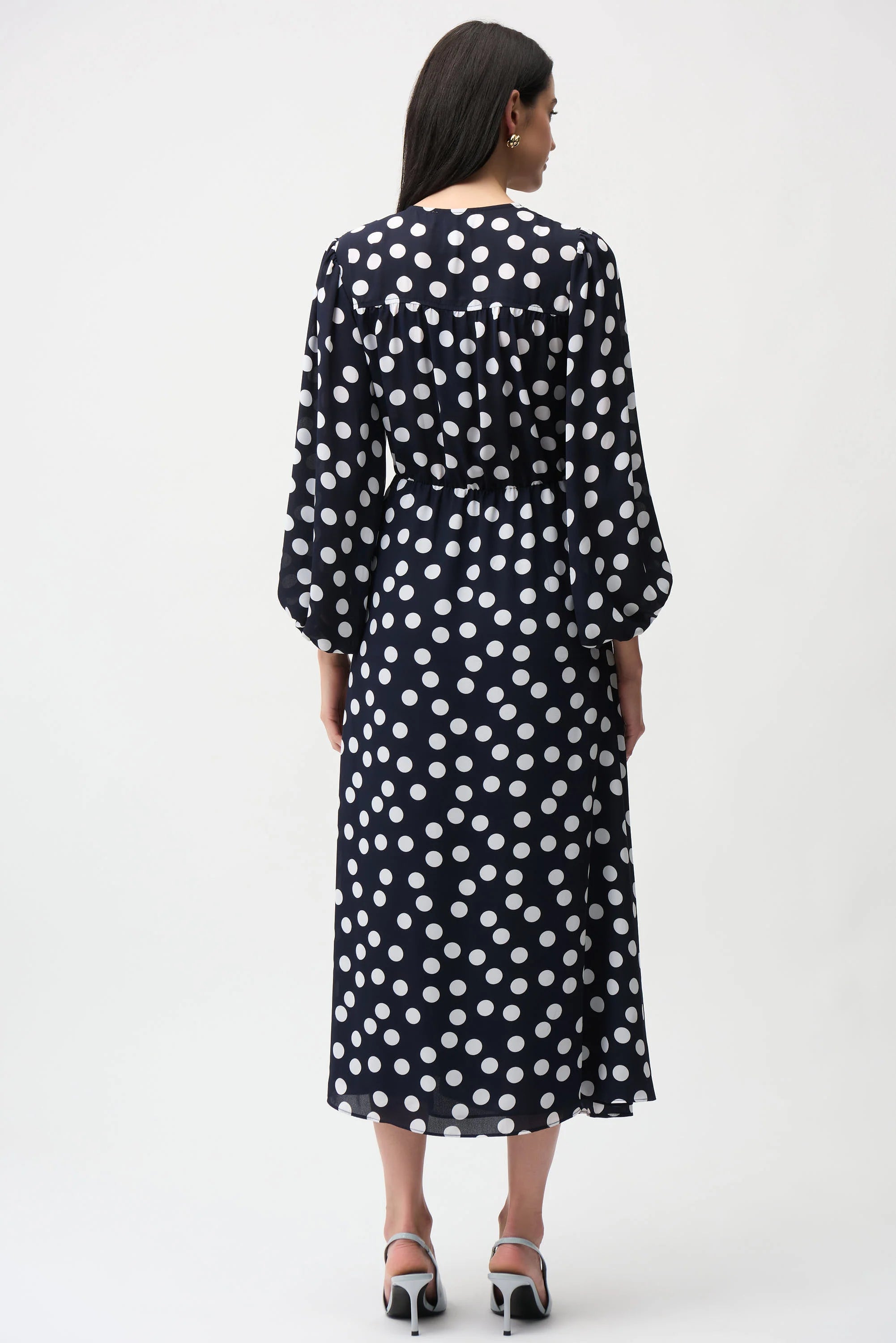 Joseph Ribkoff 261901 Polka Dot Navy Occasion Wear Dress