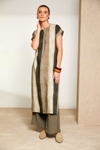 Load image into Gallery viewer, Naya - Khaki Striped Tunic Dress
