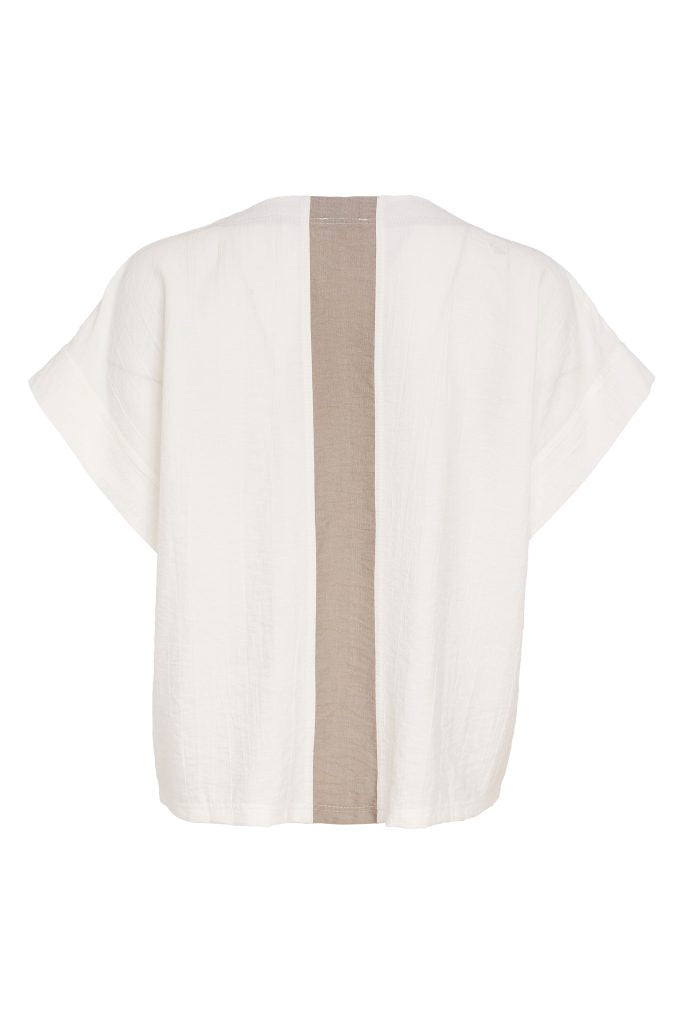 Naya V neck Top With Contrast Zip Panels 159