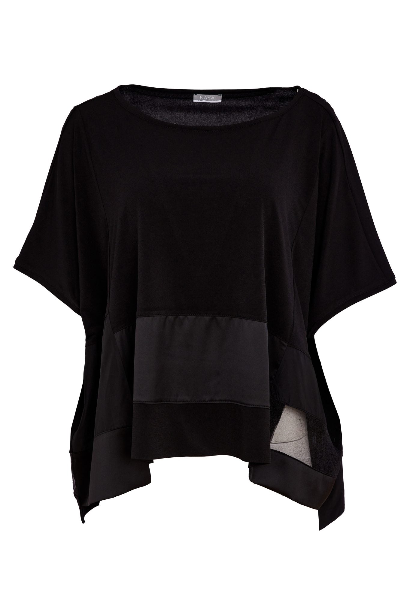 Naya Black Square Shape Top With Contrast Fabrics 169