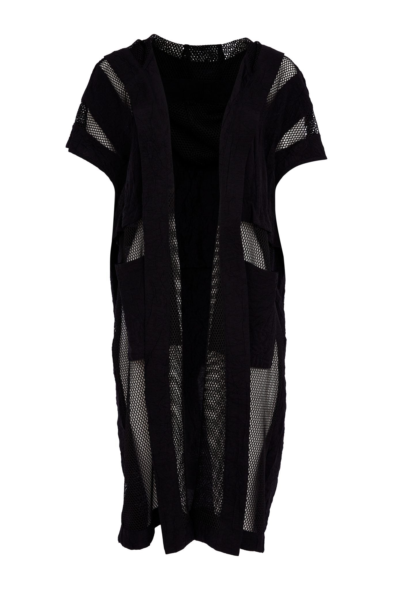 Naya Long Line Hooded Jacket With mesh Inserts 177