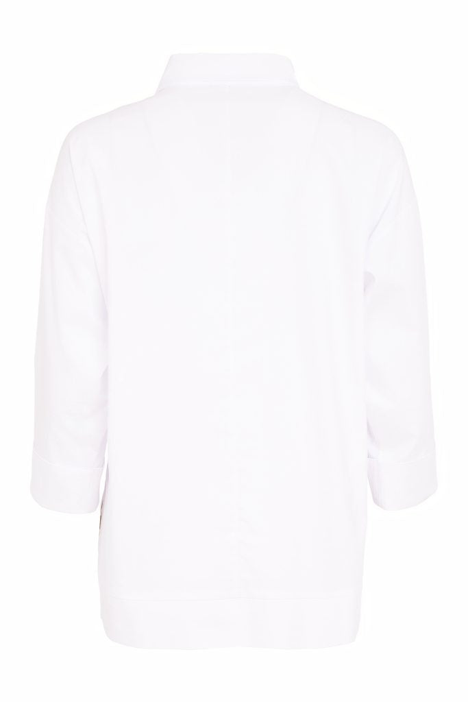 Naya Placket Printed Top With Contrast Hem Panel And Cuff 215