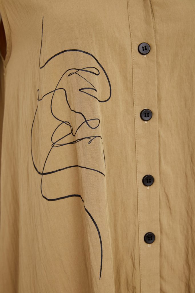 Naya Placement Print Top With Long Side Panels 218