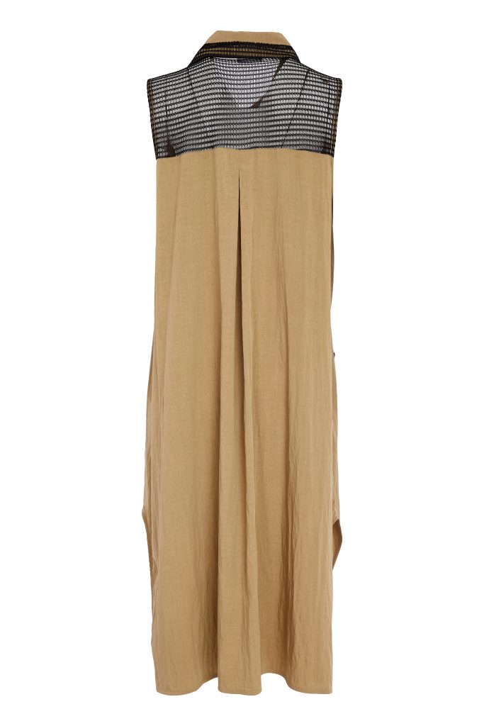 Naya Zipped Long Line Waistcoat With Contrast Pocket And Collar 219