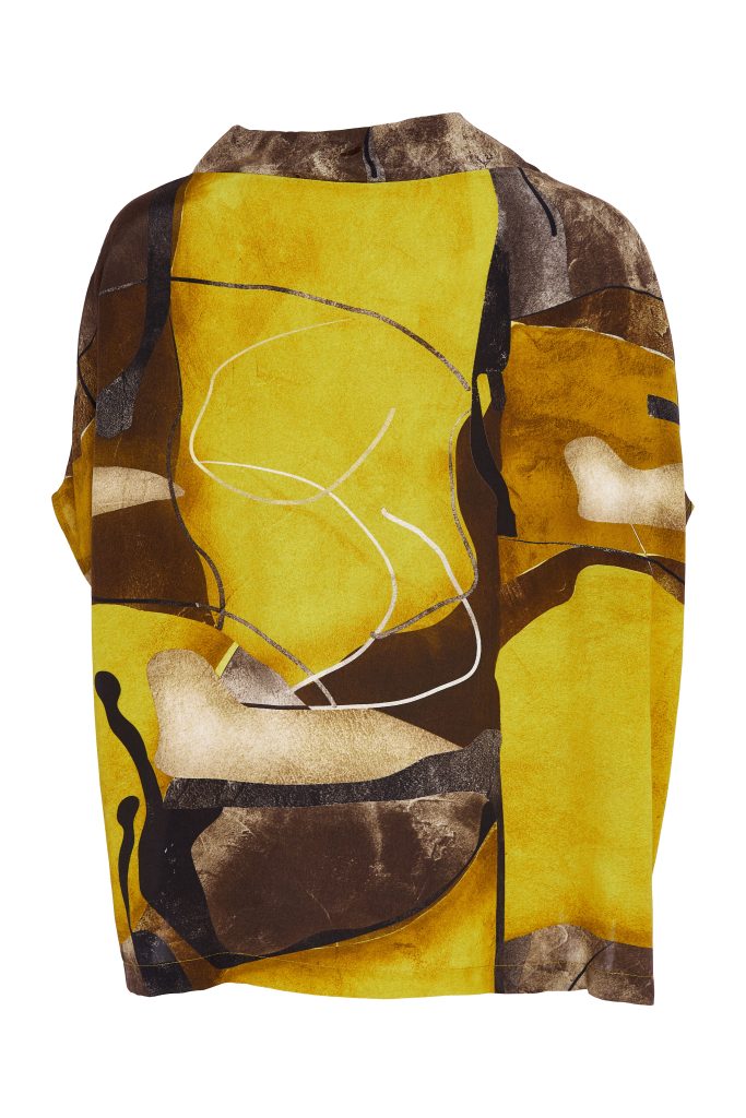 Naya High Neck Square Shape Print Top With Contrast Hem 275