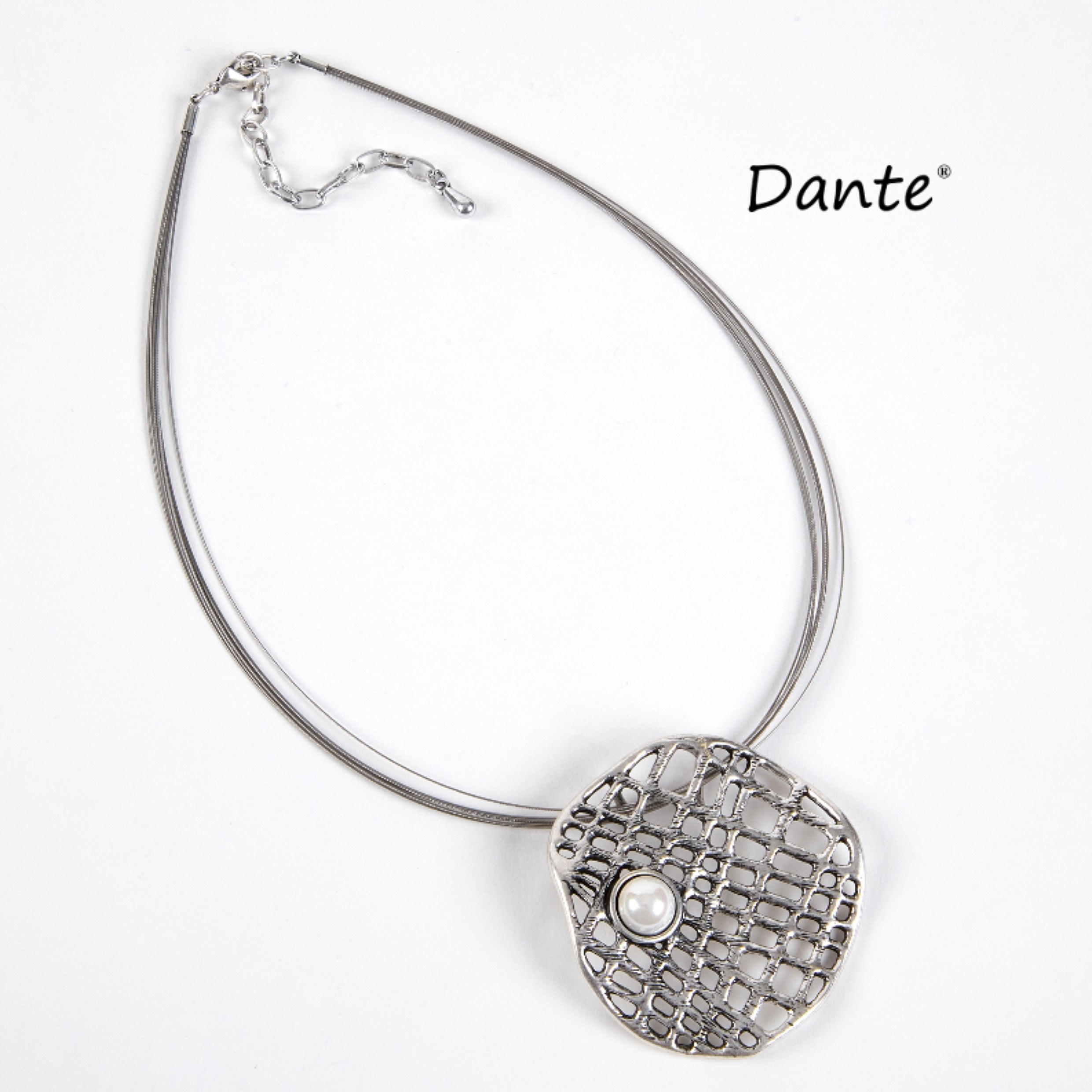 Dante - Silver Abstract Latice Neklace
