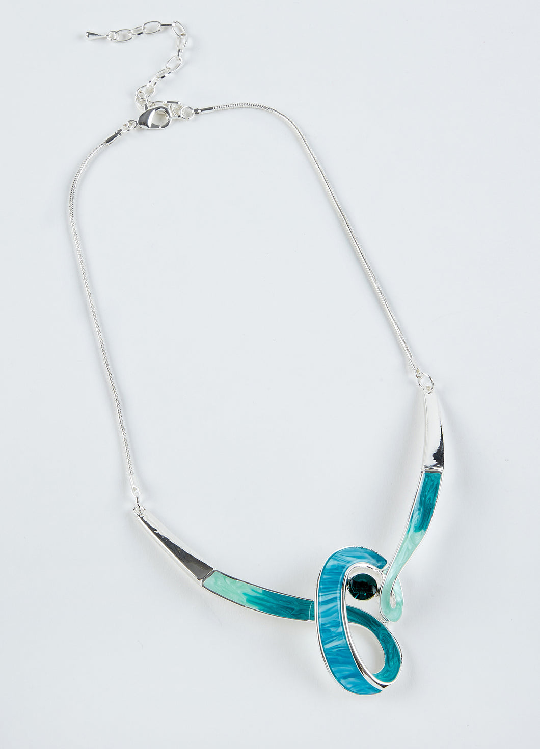 Dante - Aqua Enamel Necklace