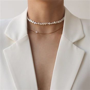 White Leaf - Freshwater Pearl Choker