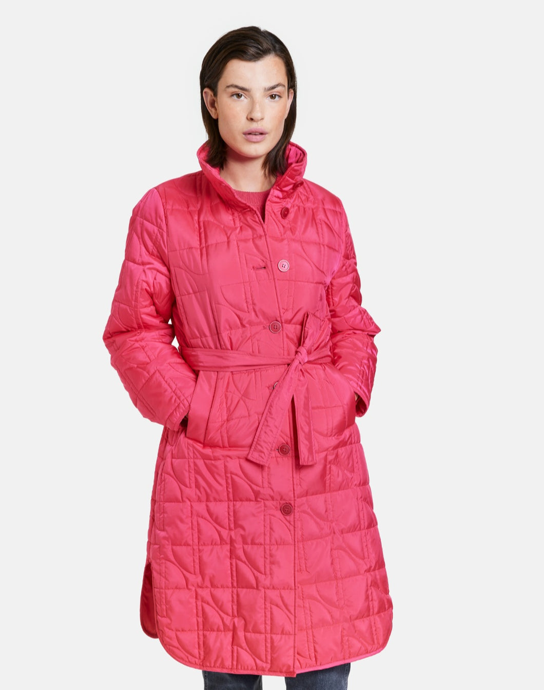 Taifun - Raspberry quilted coat