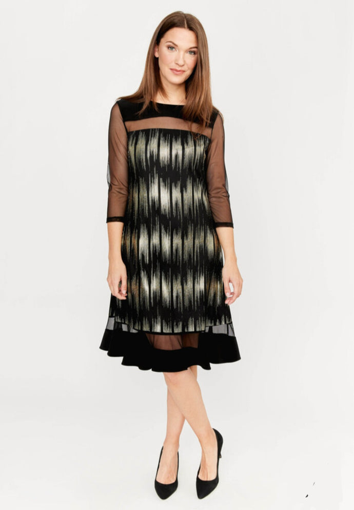 Lyman - Black net and gold dress