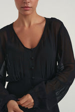 Load image into Gallery viewer, Cream - Black Midi Button Dress

