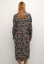 Load image into Gallery viewer, Cream - Black Floral Shirt Dress
