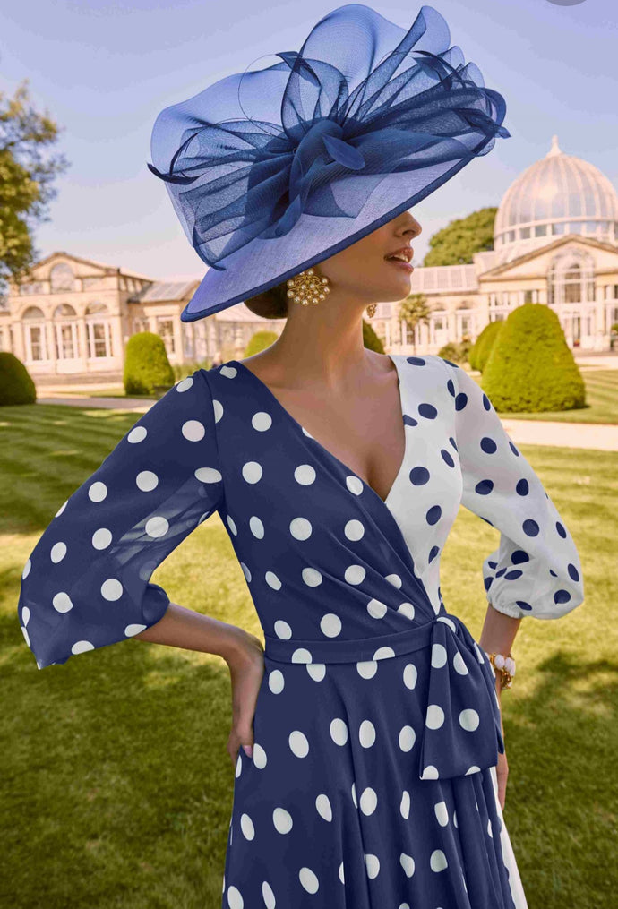 Veni Infantino - Navy & White polka dress