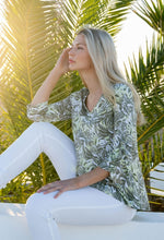 Load image into Gallery viewer, Marble - Tropical khaki print top
