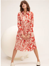 Load image into Gallery viewer, Oui - Red/White Paisley Print Shirt Dress
