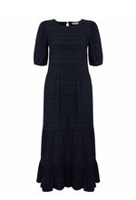 Load image into Gallery viewer, Foil - Shirred Long Navy Dress
