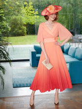 Load image into Gallery viewer, Condici - Red/Coral Pleated Dress
