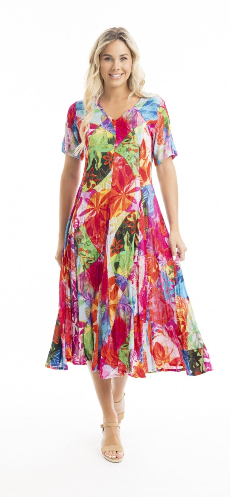 Orientique - Print Short Sleeves Dress