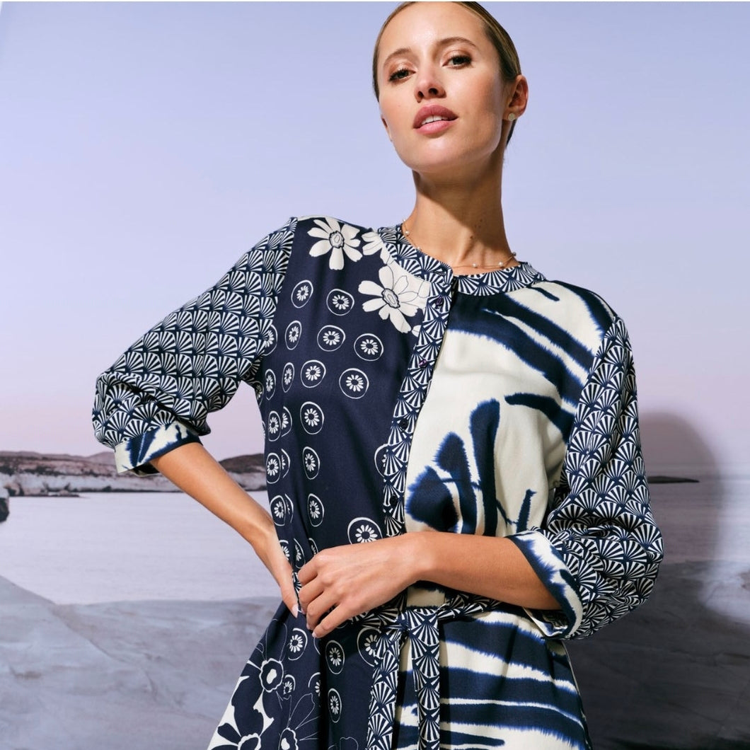 Milano Italy - Navy Print Maxi Dress