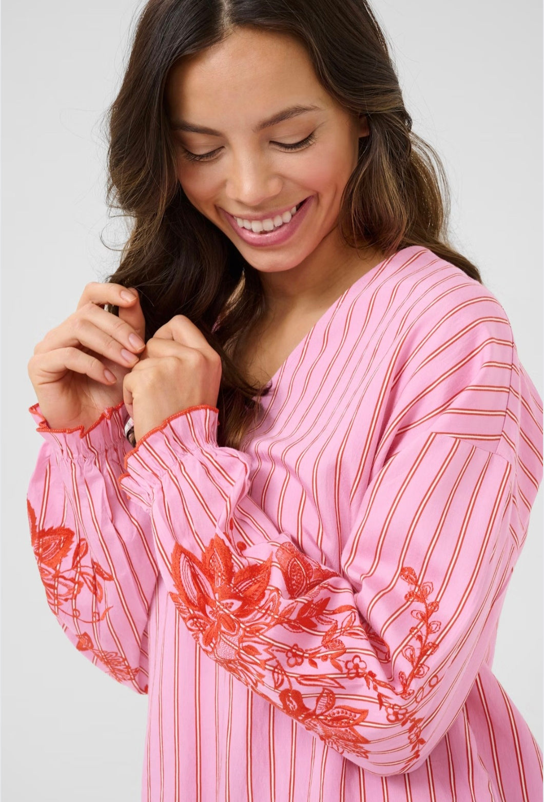 Cream - Pink Blouse