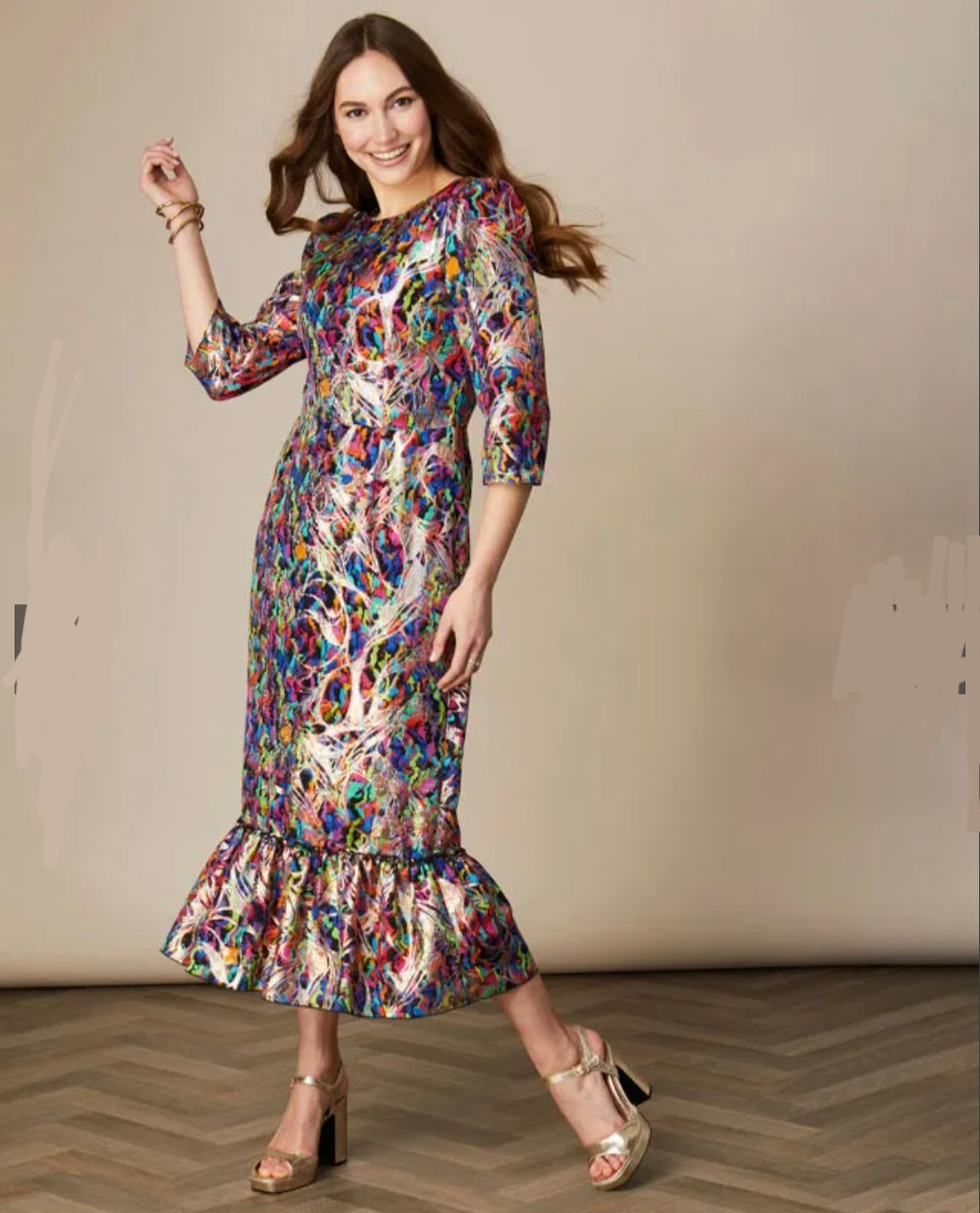 Fee'G - Multi Coloured Metalic Dress