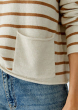 Load image into Gallery viewer, Oui - Off-White Camel Striped Jumper
