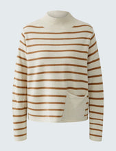 Load image into Gallery viewer, Oui - Off-White Camel Striped Jumper
