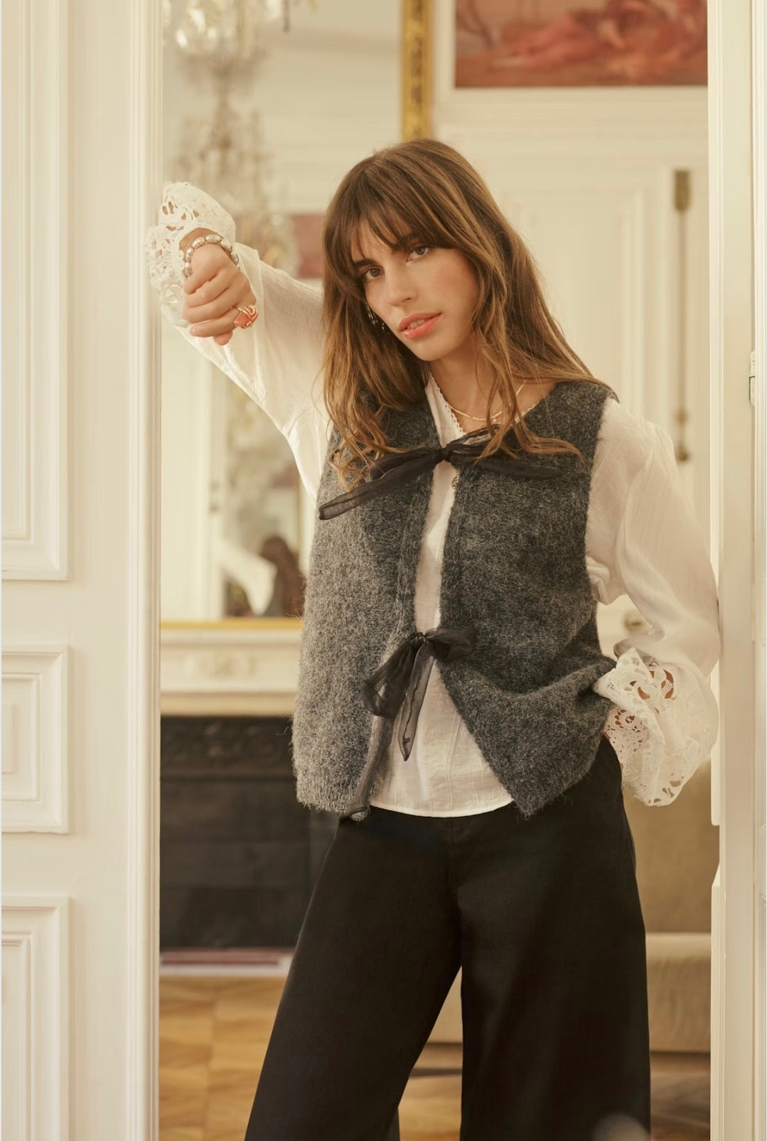 Cream - Bow Tie Tabard Waistcoat