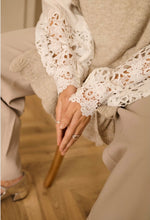 Load image into Gallery viewer, Cream - Crochet Sleeve Blouse
