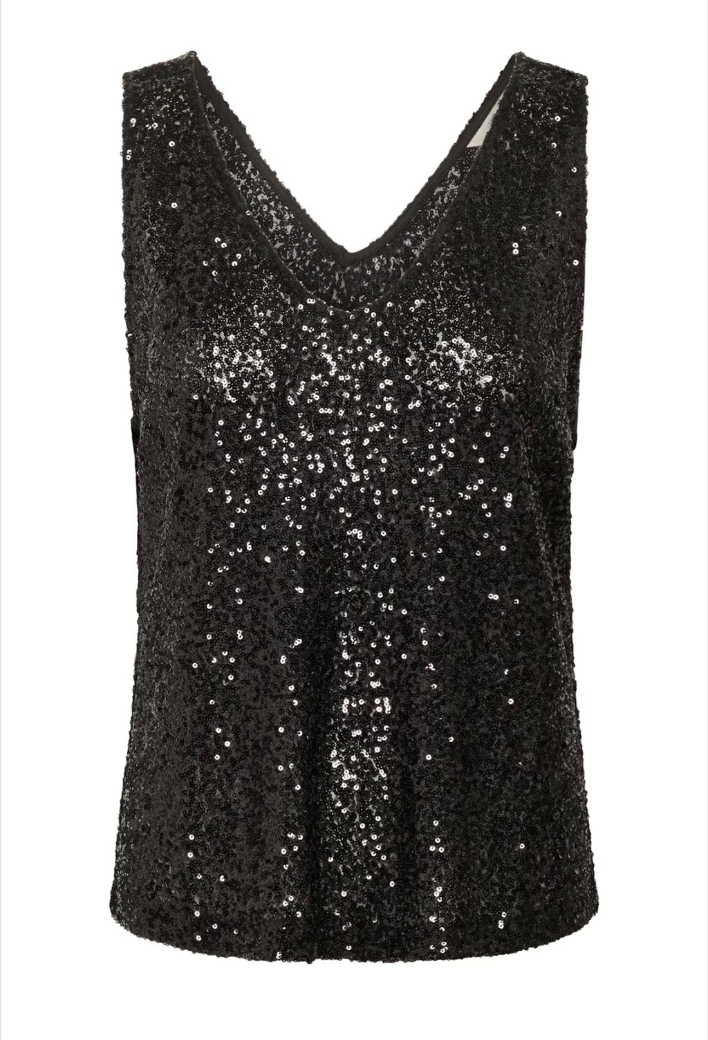 Cream - Sequin Vest Top