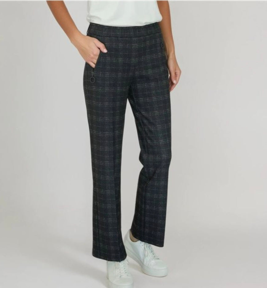 Anna Montana - Charcoal Plaid Wide Leg Trouser